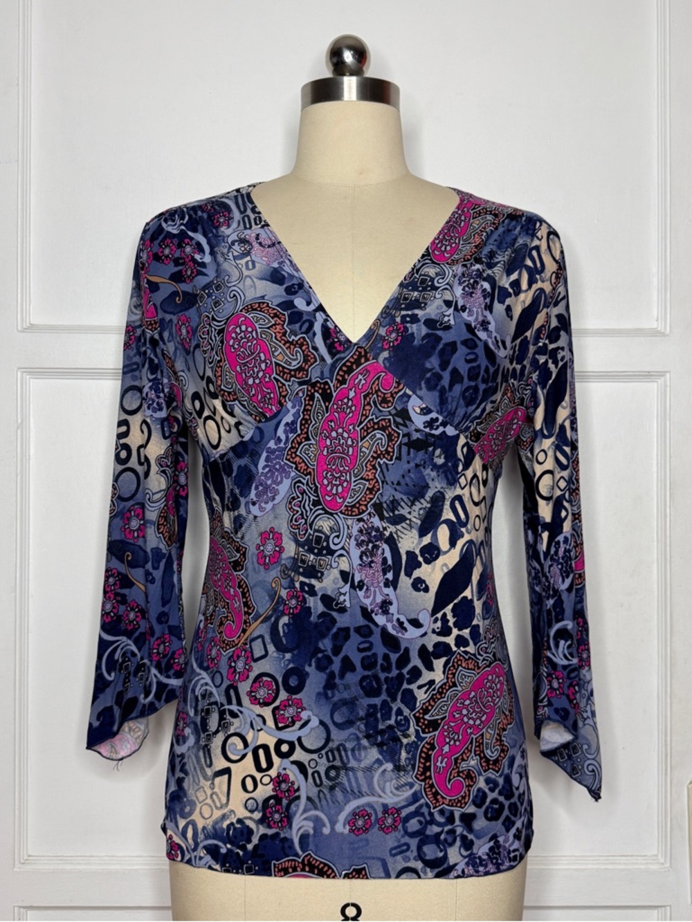 Blue and purple floral top
